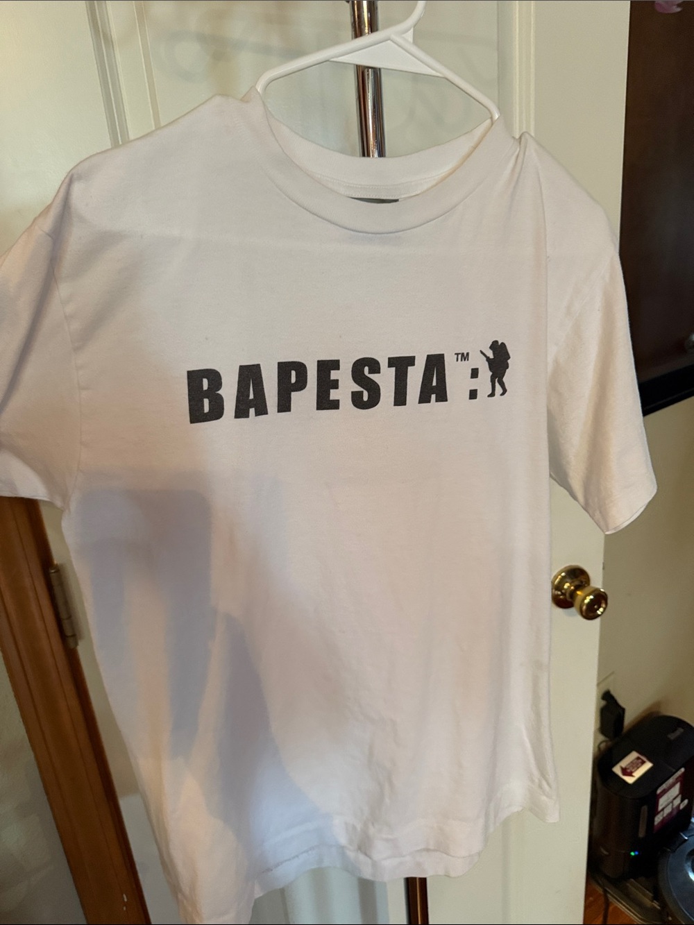 Bape White Short-Sleeve 'BAPESTA' Logo Tee